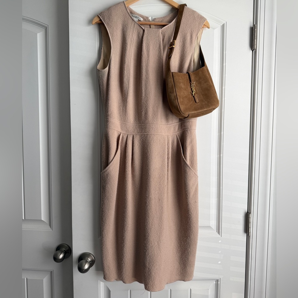 Vintage Oscar de la Renta Wool Sleeveless Sheath Dress